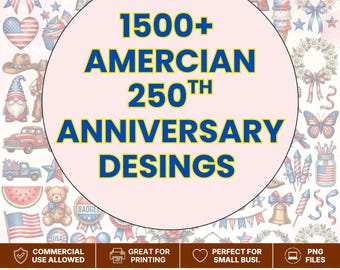 USA 250-jähriges Jubiläum Patriotic Clipart PNG Bundle, 4