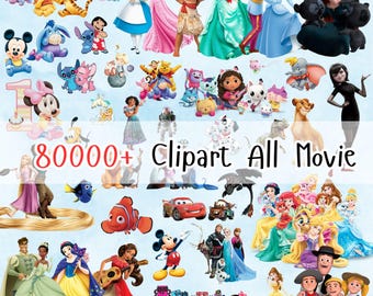 80000+ Pixar Clipart Bundle, Prinzessin, Micky Maus, Cartoon Bundle, Scrapbook Disney, Magical Kingdom, Pooh und seine Freunde, DisneyWorld Bundle