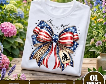 USA Amerikanische Flagge Kokette Bogen PNG, Vaterländische Bogen Shirt Design, Gedenktag Sublimation PNG, Ehren der mutigen Clipart