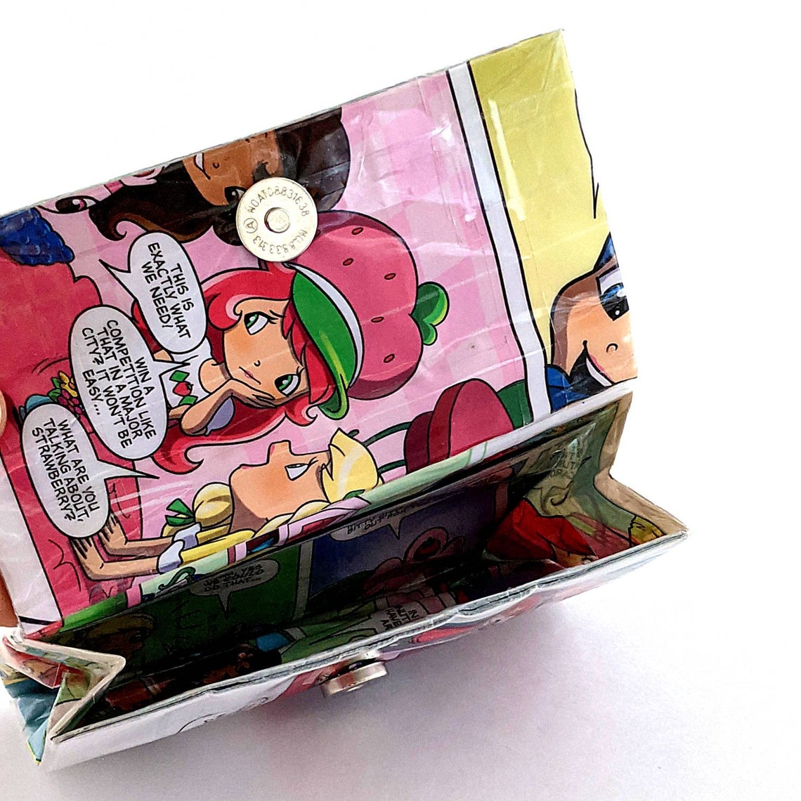 Strawberry Shortcake Wallet Upcycled Comic Book Coin Purse Etsy