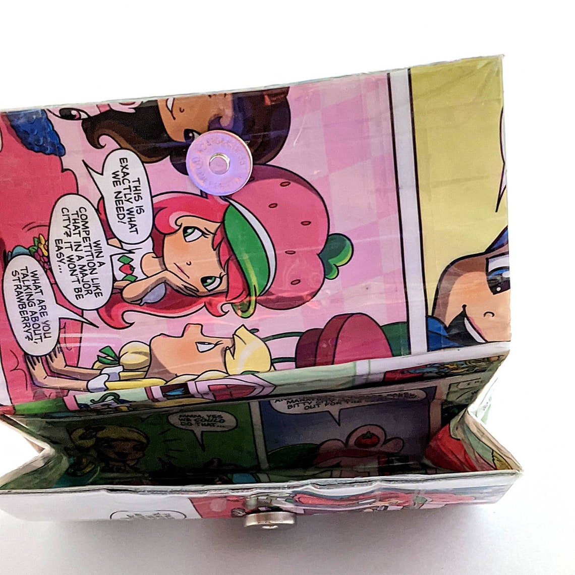 Strawberry Shortcake Wallet Upcycled Comic Book Coin Purse Etsy