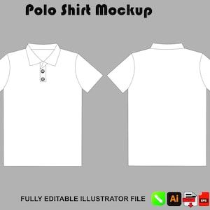 Polo Mockup, Editable Illustrator Vector File for Fashion Tech Pack
