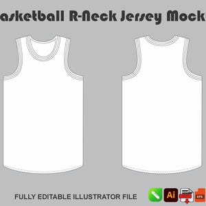Basketball Jersey Mockup Vector Template Streetwear Tech Pack SVG Procreate Clothing Mockup Ai PMG
