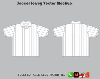 Streetwear Fußball Trikot Vektor Mockup Fußball Trikot Tech Pack Vorlage Mode-Skizze AI PNG