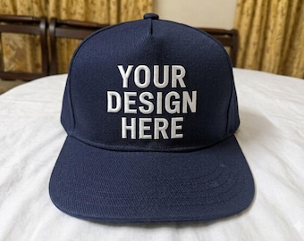 Gorra Snapback azul marino personalizada / Tu diseño aquí / Gorra con logo bordado / Accesorio de estilo urbano