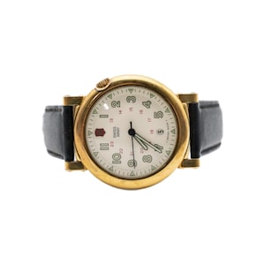 Vintage 1990's Swiss Army Golden Delta II Military Watch Cream Dial Wristwatch
