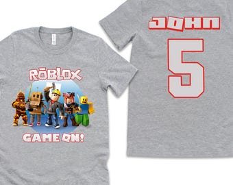 Roblox Birthday Shirt, Gamer Character Tee, Game On Kids Apparel