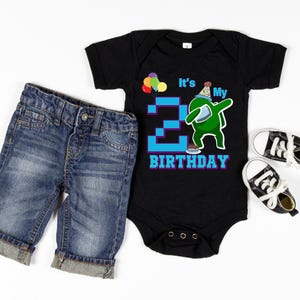 Among Us Birthday Shirt, Crewmate Game Family Tee, Kids Gaming Apparel image 3