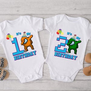 Among Us Birthday Shirt, Crewmate Game Family Tee, Kids Gaming Apparel image 1