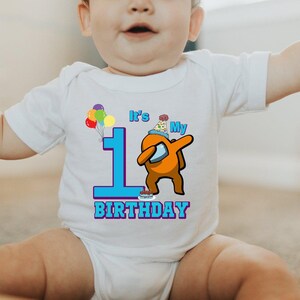 Among Us Birthday Shirt, Crewmate Game Family Tee, Kids Gaming Apparel image 2