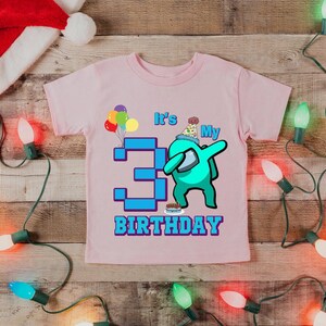 Among Us Birthday Shirt, Crewmate Game Family Tee, Kids Gaming Apparel image 4