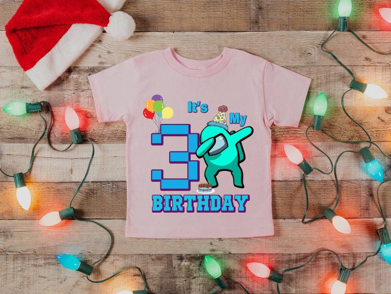 Among Us Birthday Shirt, Crewmate Game Family Tee, Kids Gaming Apparel image 4