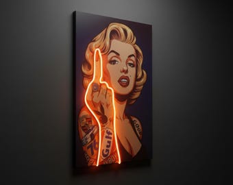Frameless Modern Neon Vinyl Wall Art | Cultural Diaspora Abstract Decor | Plug & Play Light Effect Wall Poster | 50x80 Inch