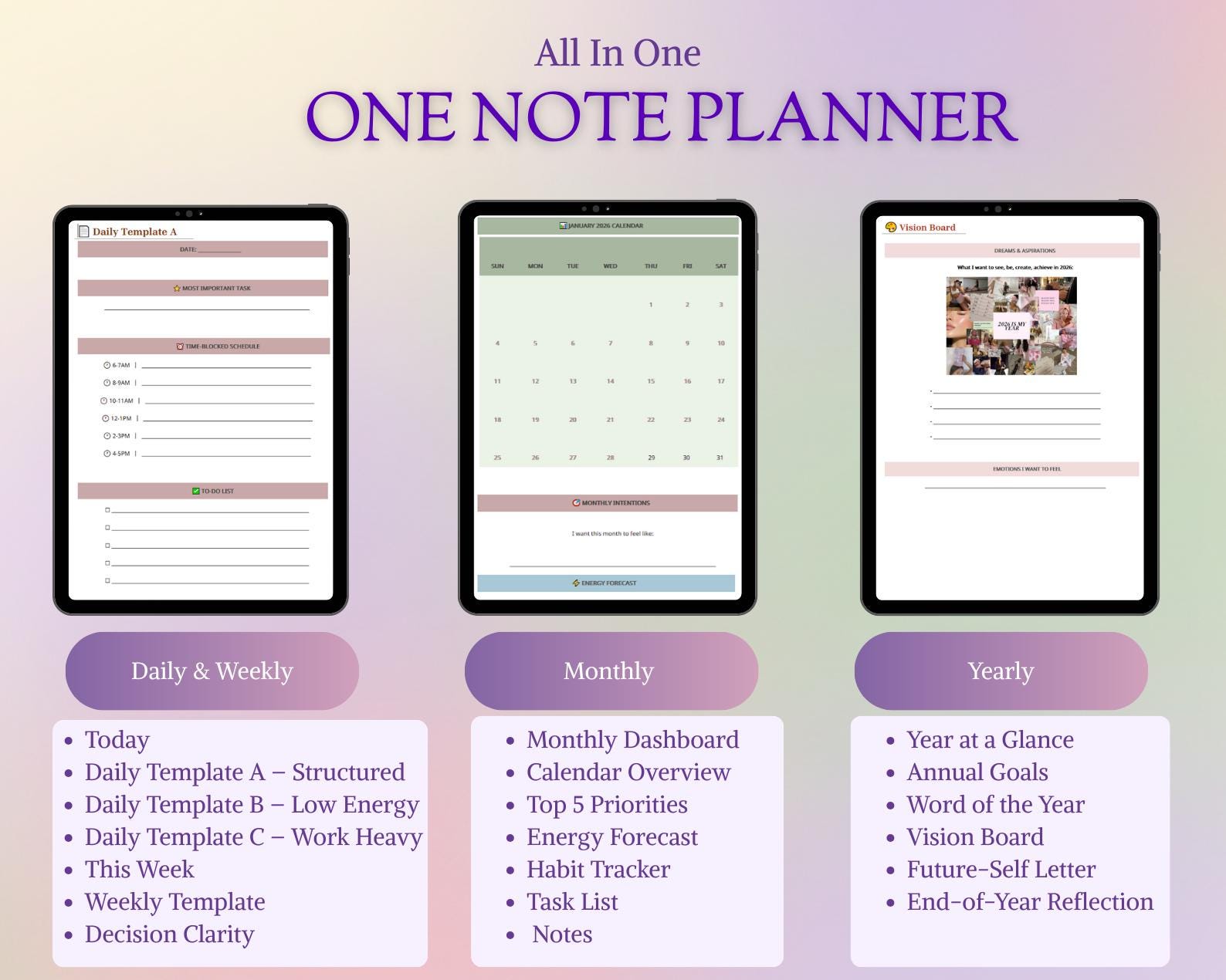 Creating A Onenote Tracker All-in-one Onenote Planner 2026-2027 Template| Client Tracker, Project ...