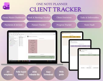 Manager Notebook Template Onenote All-in-one Onenote Planner 2026-2027 Template| Client Tracker, Project ...