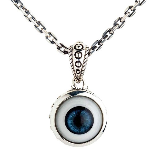 Evil Eye Necklace Pendant Eyeball Pendant Sterling Silver Etsy