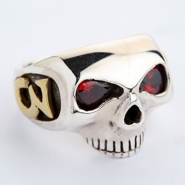 Johnny Depp Ring, Johnny Depp Skull Ring, Sterling Silver Skull Jewelry by SterlingMalee