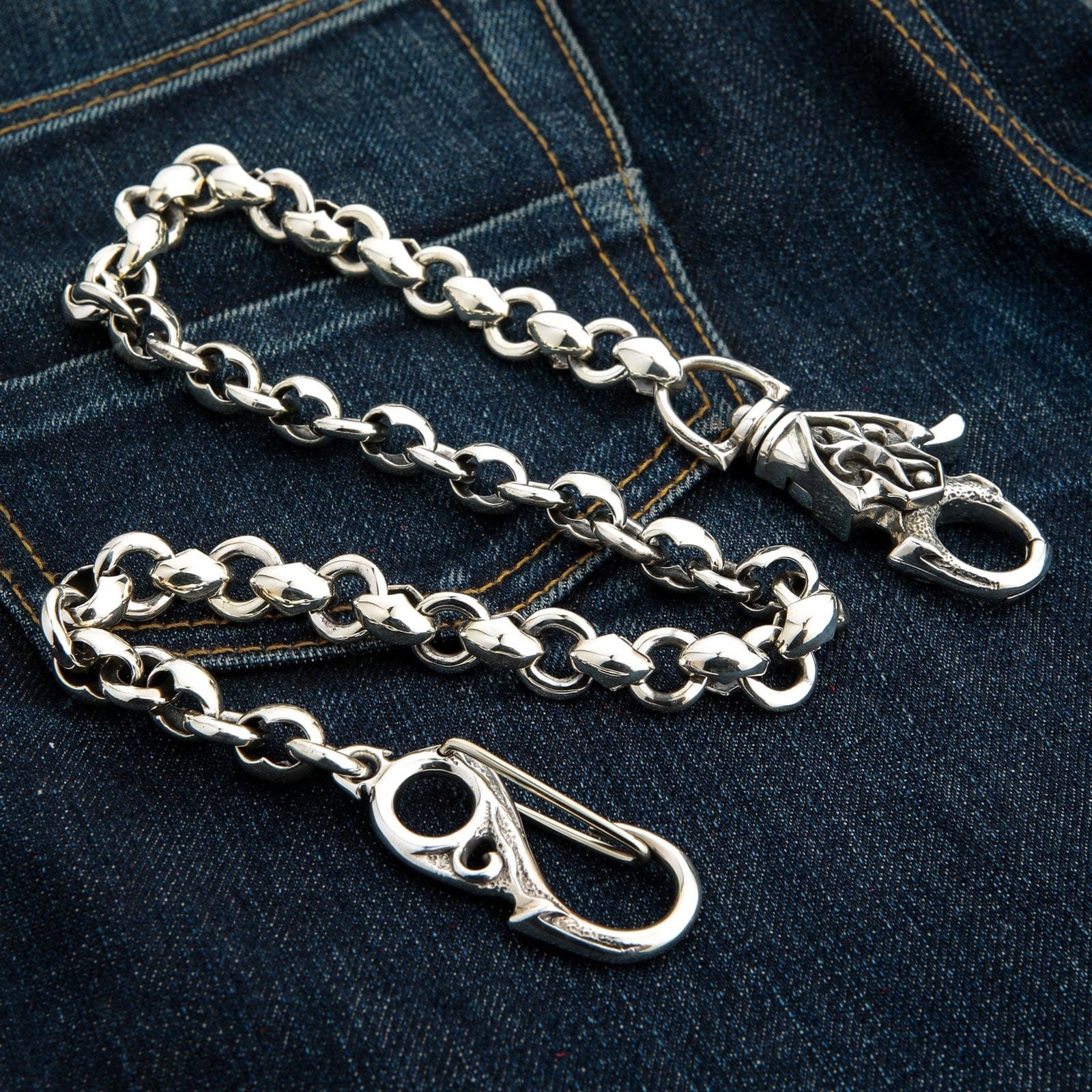 Handmade Sterling Silver Wallet Chain and Horsehide Wallet Collaboration — Black Bear Brand