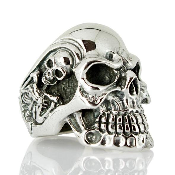 Sterling Silver Phantom Skull Biker Wallet Chain