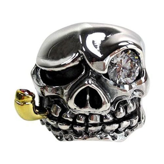 Mens diamond skull best sale ring