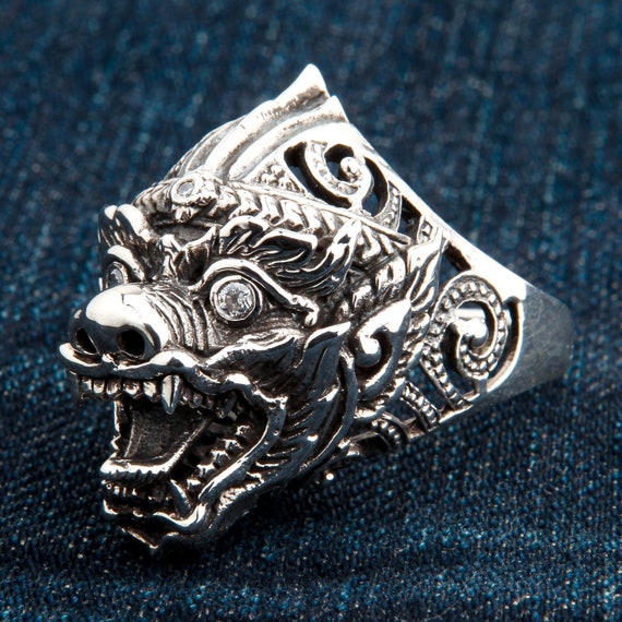 Memento Mori Skull Zodiac Gemini Sign 925 Silver Oxidized Men's Biker Ring  | eBay