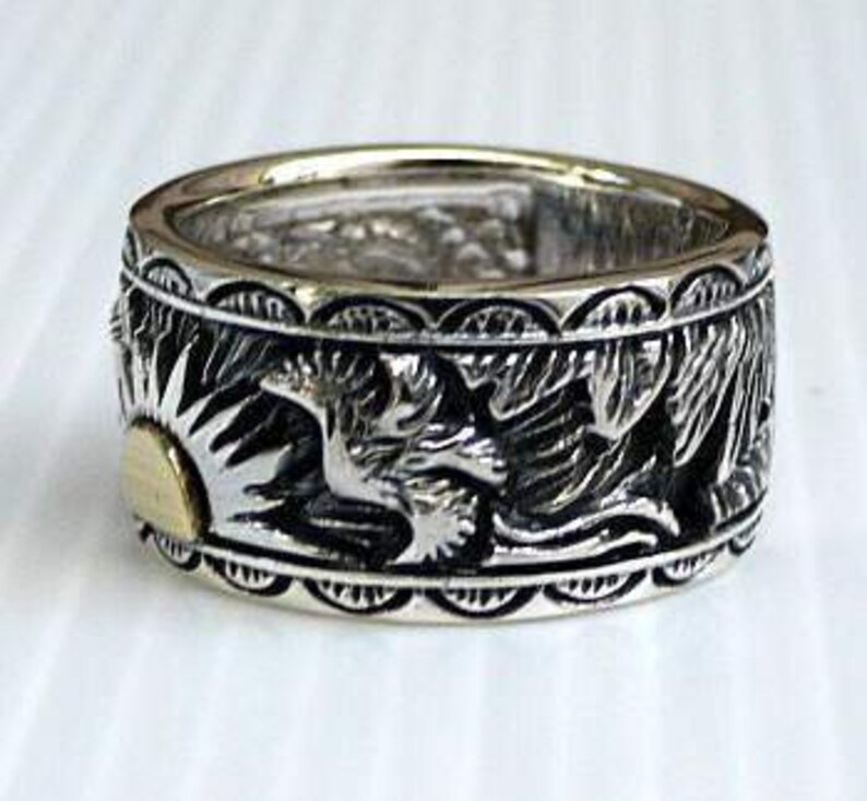 Silver Indian Ring 925 Sterling Silver Band Ring Men's Etsy