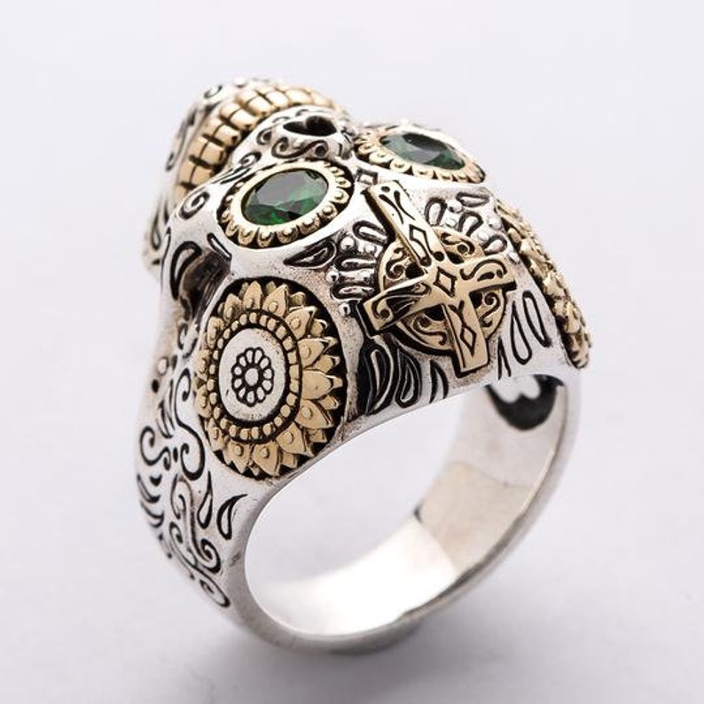 Sugar Skull Ring Skull Engagement Ring Skull Wedding Ring