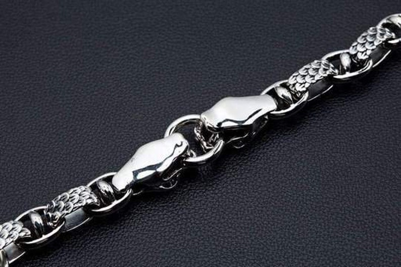 Sterling Silver Snake Bracelet Silver Men's Bracelet Etsy