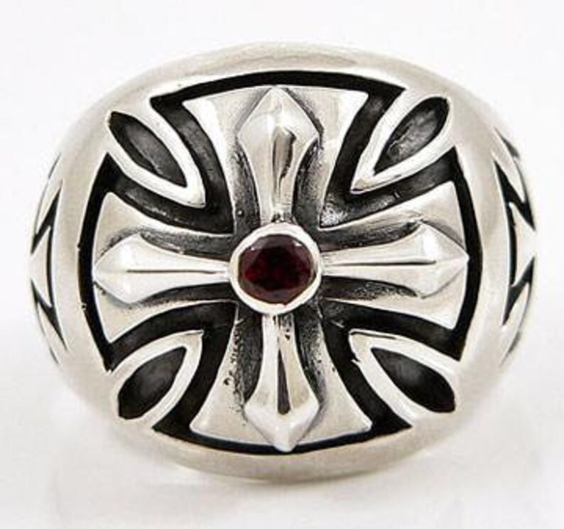 Men's Cross Ring Men's Silver Ring Sterling Silver Etsy