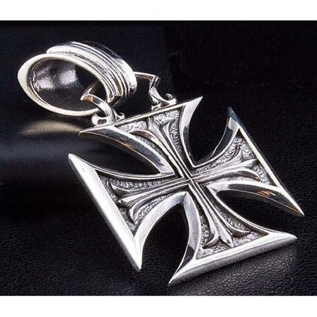 Sterling Silver Chopper Iron Cross Biker Pendant Men's Rocker New Etsy