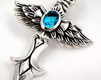Angel Wings Pendant, Sterling Silver Gothic Pendant by SterlingMalee