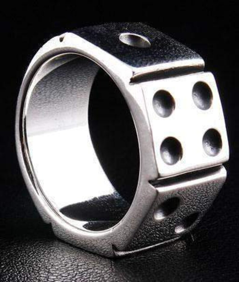 Custom Dice Ring Sterling Silver Band Ring Men's Band Etsy