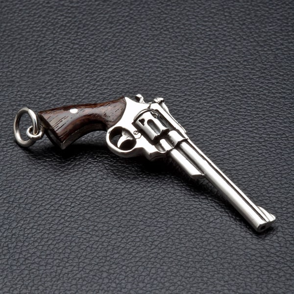 Cowboy Gun Pendentifs Homme Argent Sterling Pistolet Biker