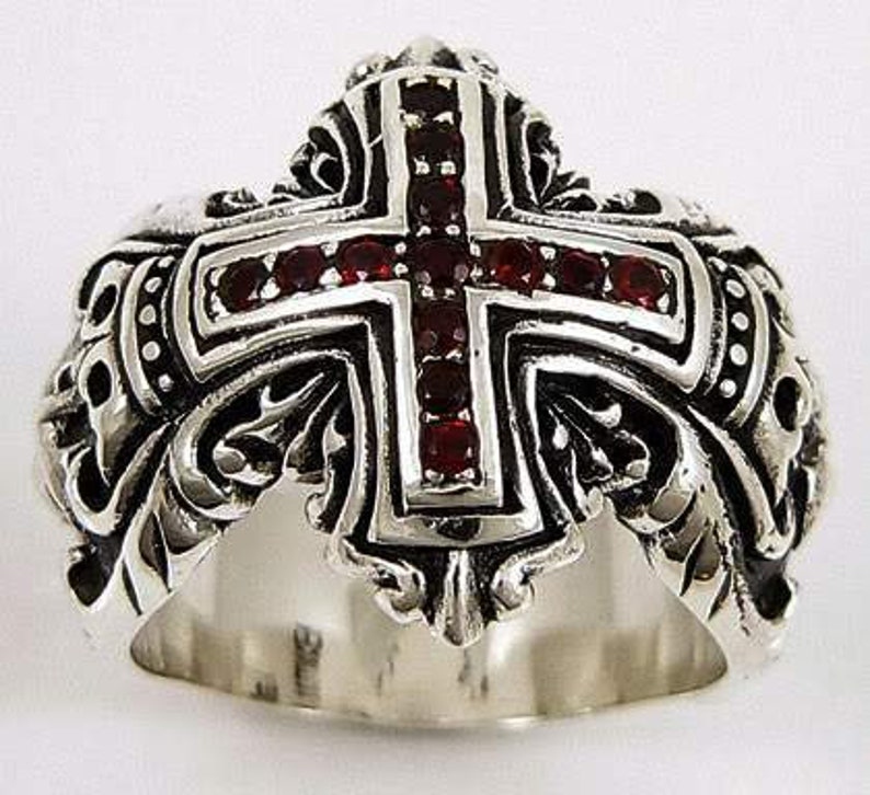 Gothic Rings Medieval Ring Cross Ring Men's Etsy