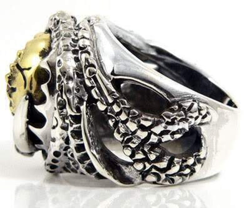 Grim Reaper Ring Gold Skull Ring Gothic Ring 925 Sterling - Etsy