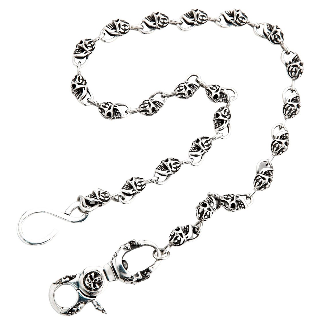 Skull Wallet Chain Silver Skull Chain Men's Silver Chain Etsy
