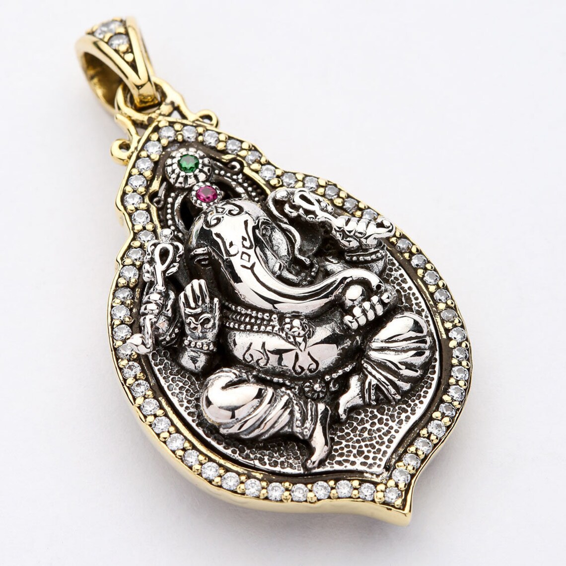 Ganesh Pendant Ganesha Pendant Necklace Sterling Silver Etsy