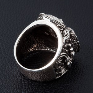 Men's Onyx Ring, Sterling Silver Onyx Ring, Japanese Koi Ring, Silver ...