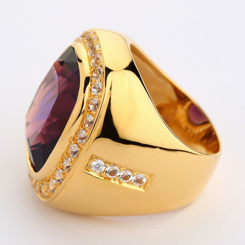 Men's Amethyst Ring Natural Amethyst Men's Ring Huge Etsy