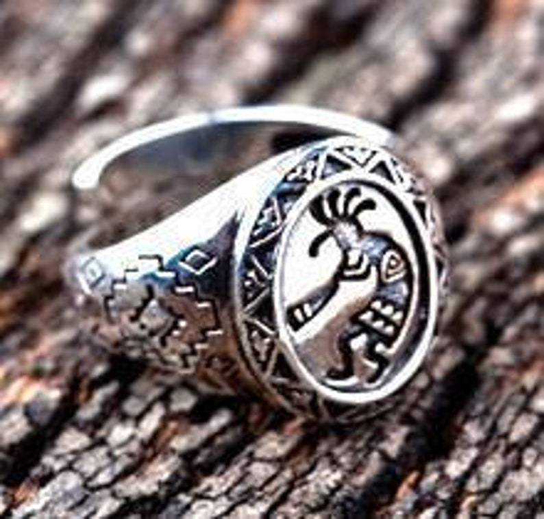 Kokopelli Ring Sterling Silver Ring 925 Silver Ring Aztec Etsy