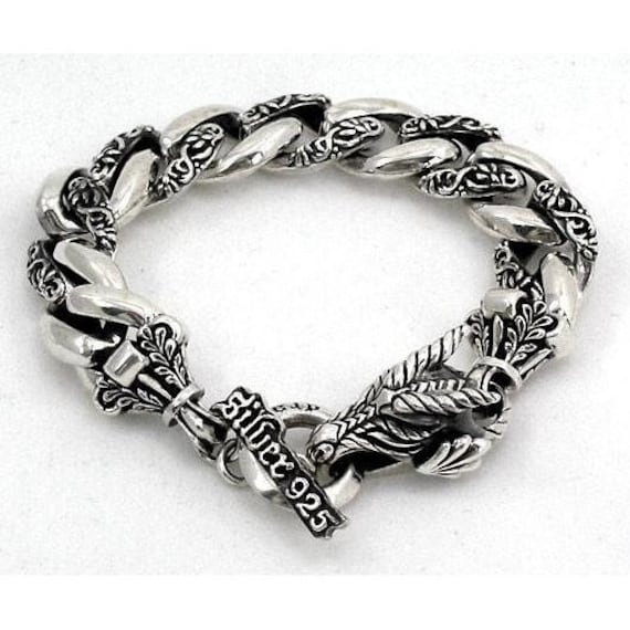 Silver Mens Bracelet Griffin Sterling Silver Bracelet Gothic Bracelet Dragon Bracelet by Sterlingmalee Etsy Canada