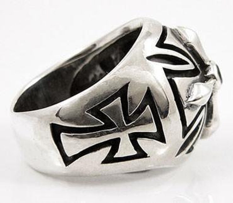 Men's Cross Ring Men's Silver Ring Sterling Silver Etsy