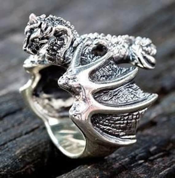 Dragon Ring Gothic Ring Animal Rings 925 Sterling Silver - Etsy