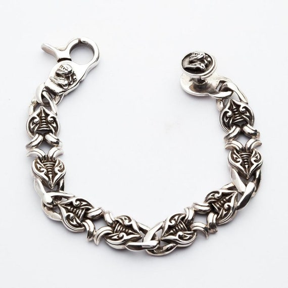 Knight Rider Sterling Silver Mens Bracelet Etsy
