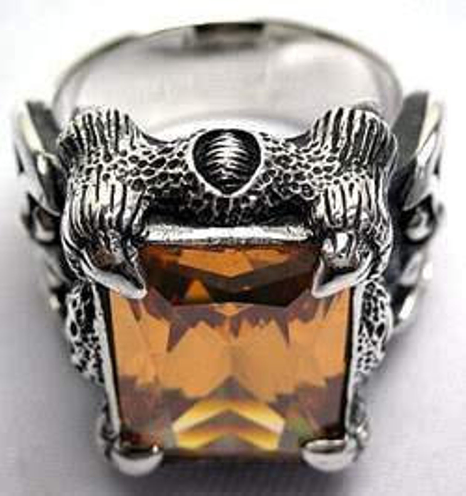 Imperial Topaz Mens Ring Mens Silver Ring Claw Ring Biker | Etsy