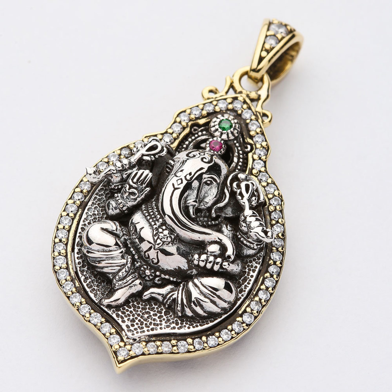 Ganesh Pendant Ganesha Pendant Necklace Sterling Silver Etsy