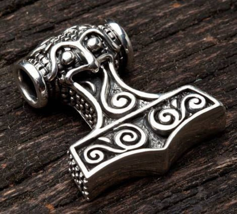 Thors Hammer Pendant Sterling Silver Hammer Necklace Silver Etsy