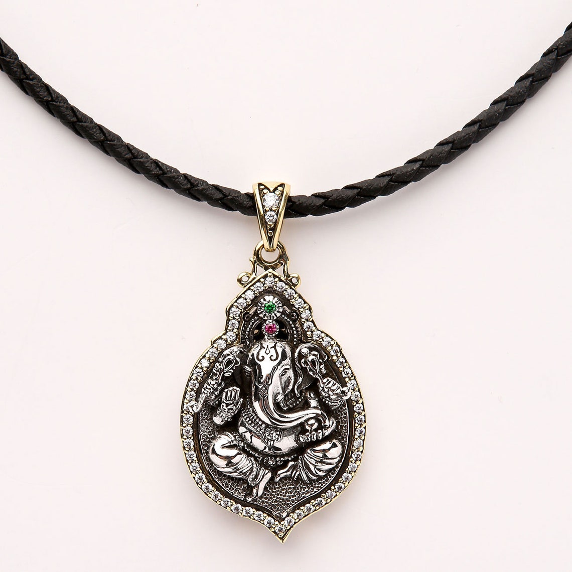 Ganesh Pendant Ganesha Pendant Necklace Sterling Silver Etsy