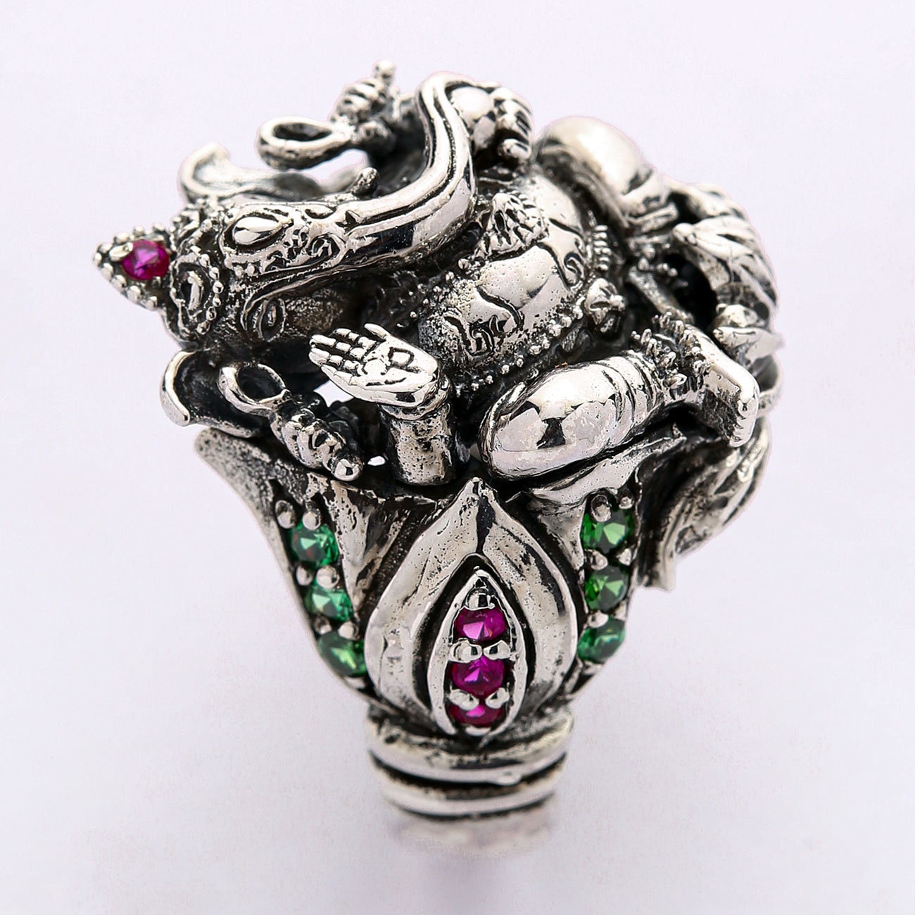 Mens Lord Hindu Ganesh Elephant 925 Sterling Silver India Yoga Jewelry Ring  | eBay
