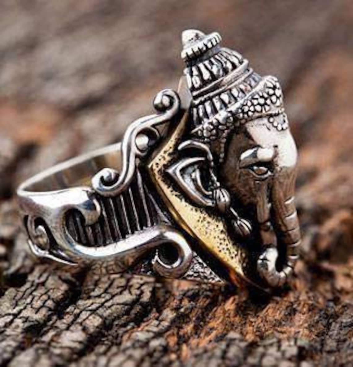 Ganesha Ring Sterling Silver Ganesh Ring Hindu Ring Amulet Etsy
